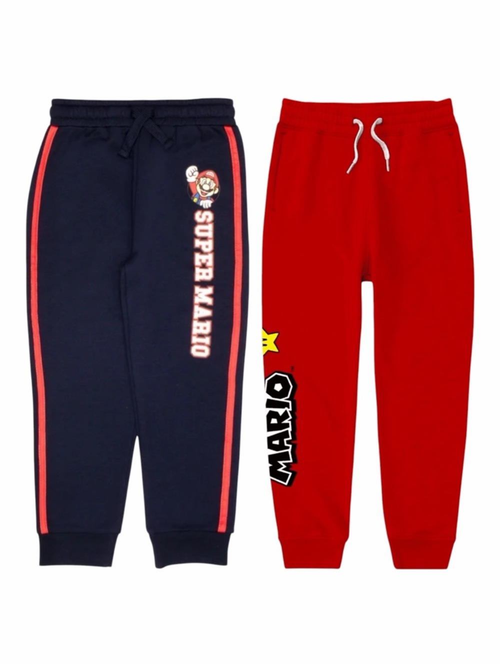 Lot of (2) Boy's SUPER MARIO Cotton-Blend Drawstring Waist Sweatpants Size 10/12
